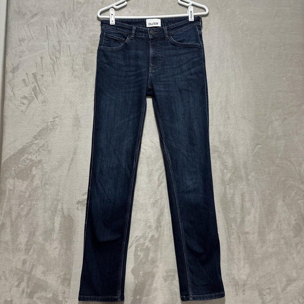 DU/ER Performance‎ Denim Slim Straight Jeans Women's 26 Blue Mid Rise Stretch